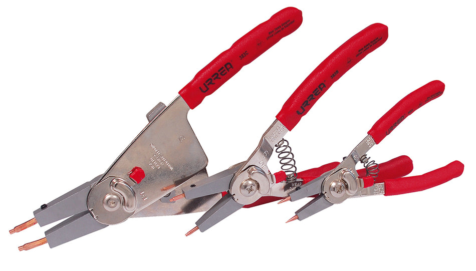 Juego de pinzas y puntas para anillos de retención, 33 piezas Urrea 383