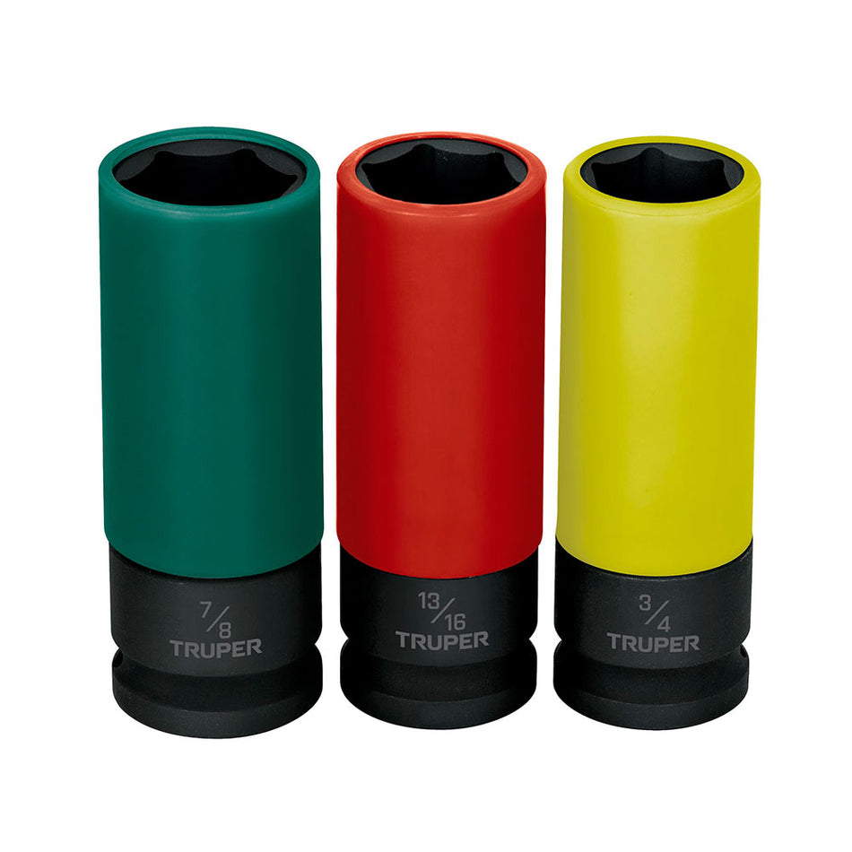 Juego 3 dados largos 1/2' impacto protec