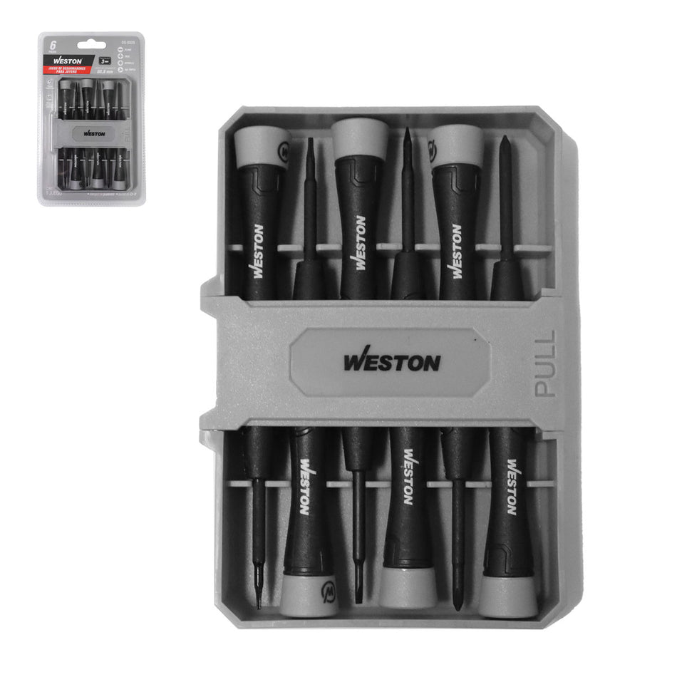 JUEGO CON 6 DESARMADORES DE JOYERO (CAJA