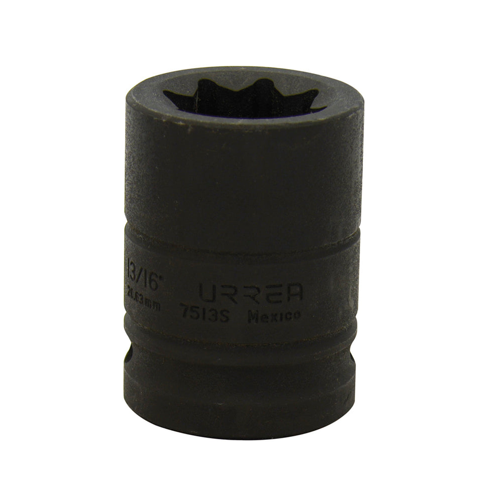 Dado de impacto cuadro de 3/4", 8 puntas, en pulgadas, 13/16" Urrea 7513S