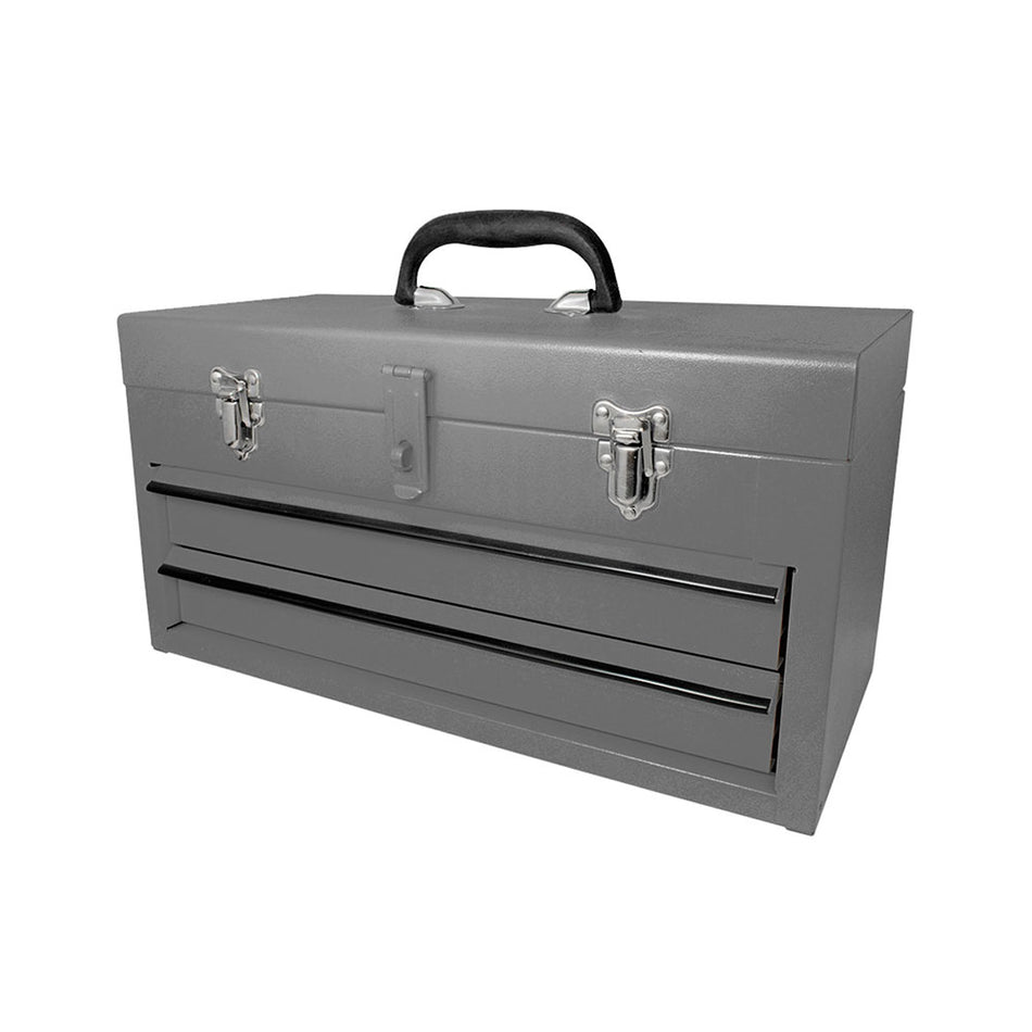Caja portaherramientas metálica color gris con 2 gavetas 18" x 9" x 11" Surtek CM2G