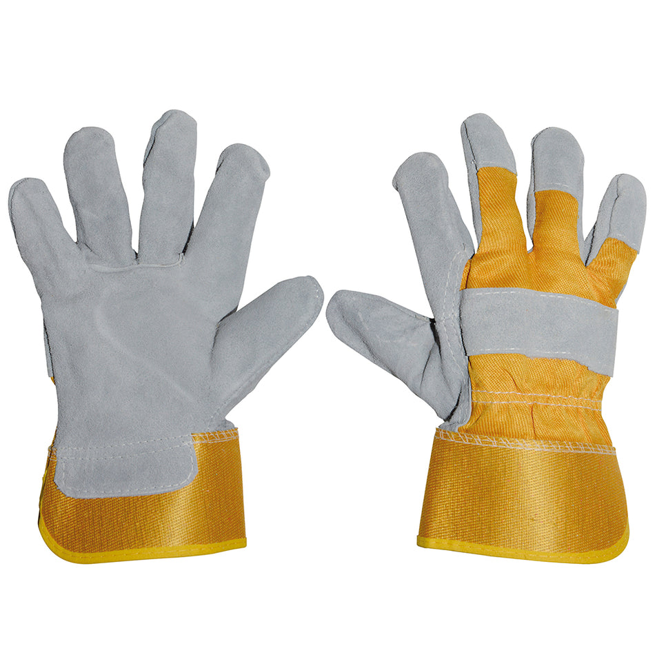 Guantes de carnaza y loneta reforzados unitalla Surtek 137389