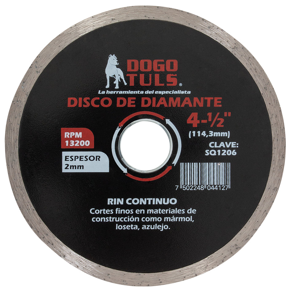 DISCO DE DIAMANTE RIN CONTINUO 4-1/2" DOGOTULS SQ1206
