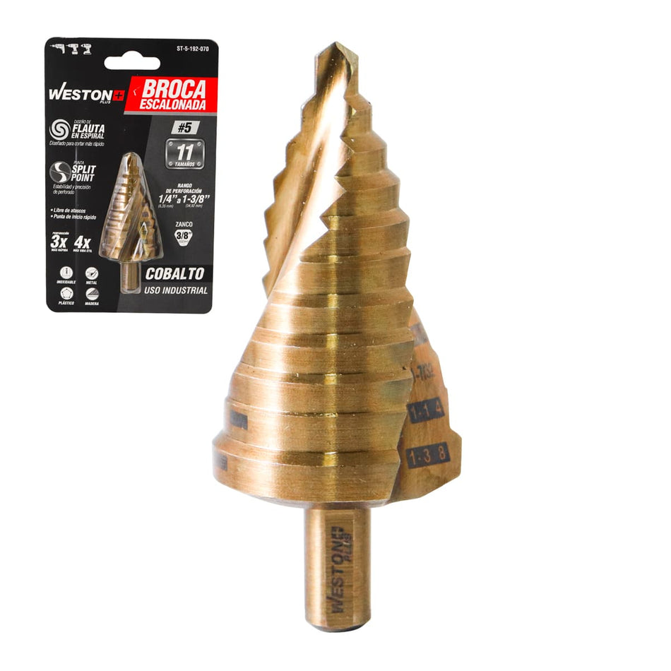 BROCA ESCALONADA ESPIRAL COBALTO #5 1/4
