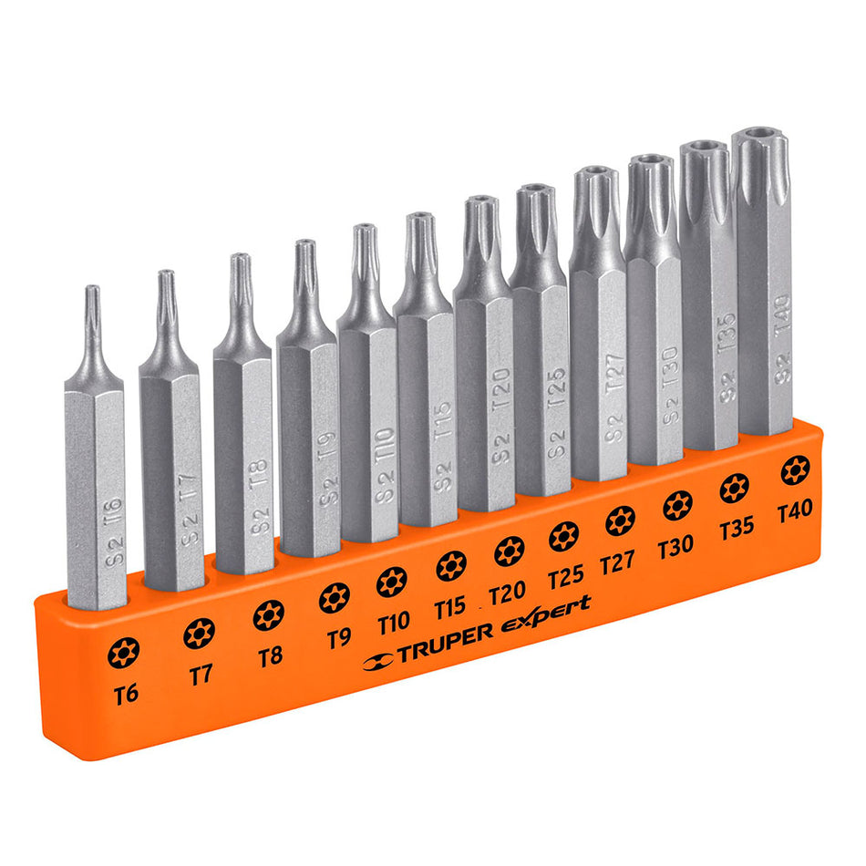 Juego de 12 puntas torx combinadas c/seg