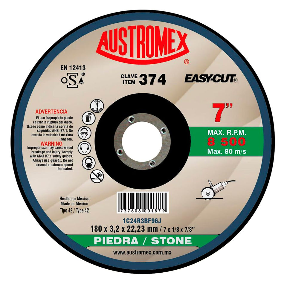 Disco abrasivo de 180 x 3.2 x 22.23 mm p