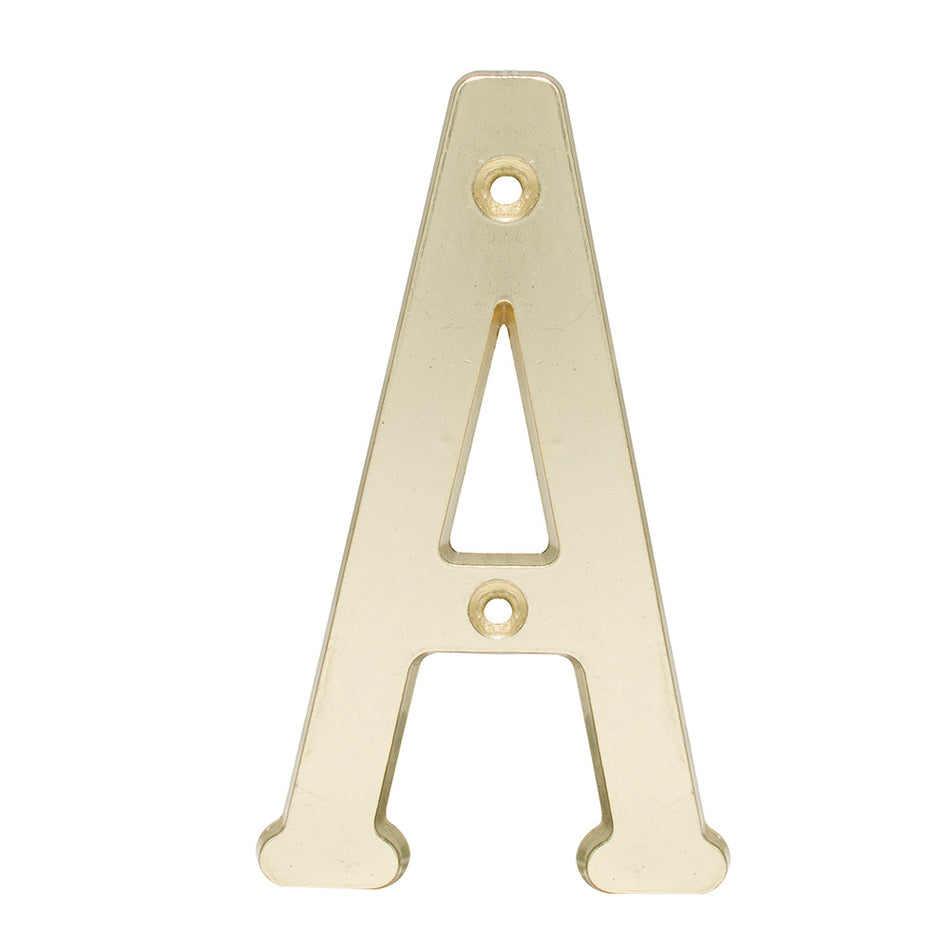 Letra A slim 4" latón brillante Lock L701ALB