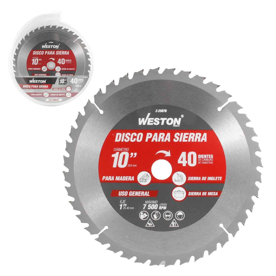 DISCO PARA SIERRA CIRCULAR P/MADERA 10 X
