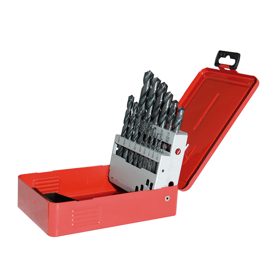 Juego de brocas negras de acero de alta velocidad zanco recto, 15 piezas Urrea G5115