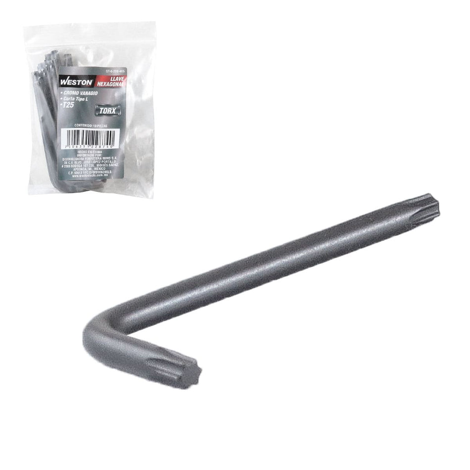 LLAVE HEX; L PUNTAS TORX CORTA CrV  T25