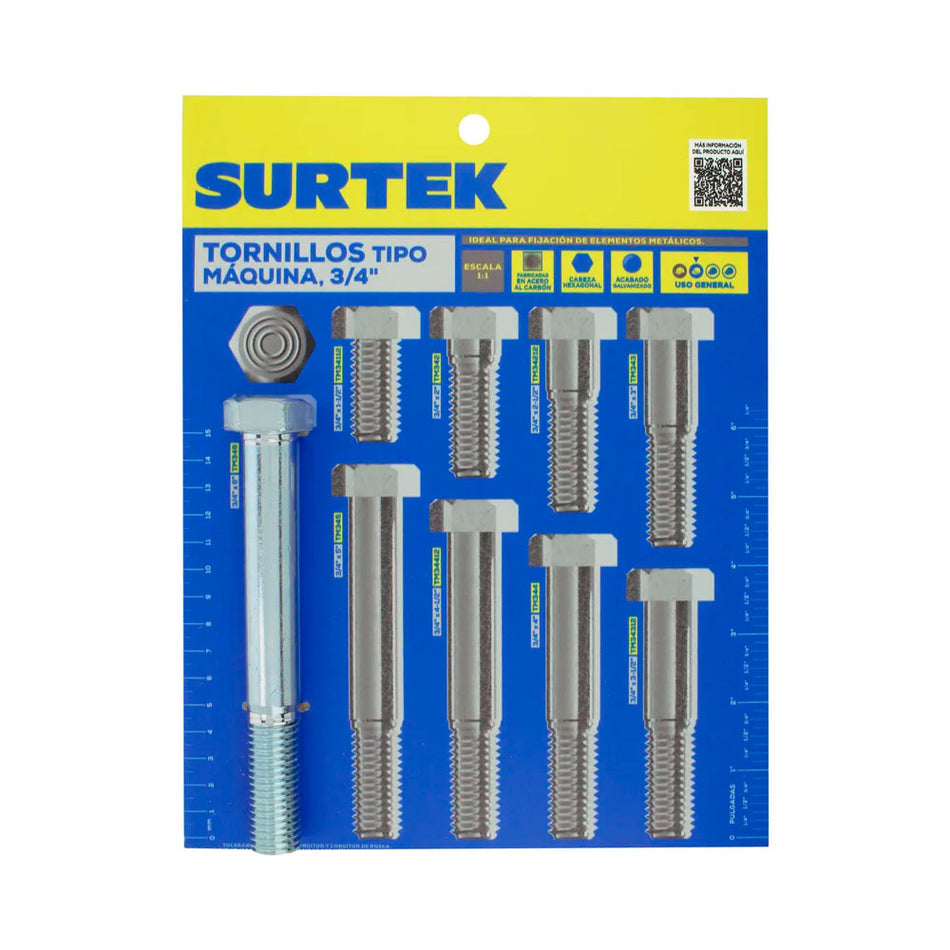 Muestrario de tornillos tipo maquina 3/4" Surtek MUET7