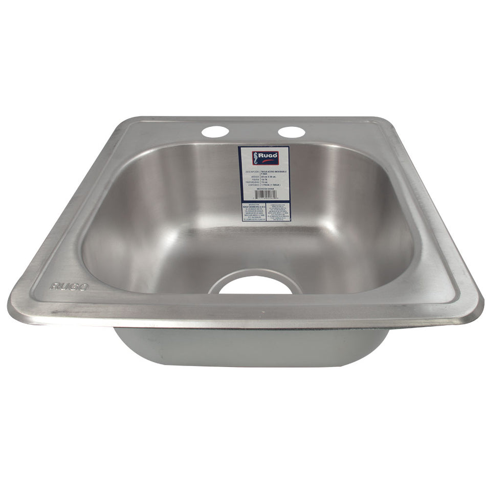 TARJA AC.INOX.BAR 38 X 38 CMS., RUGO