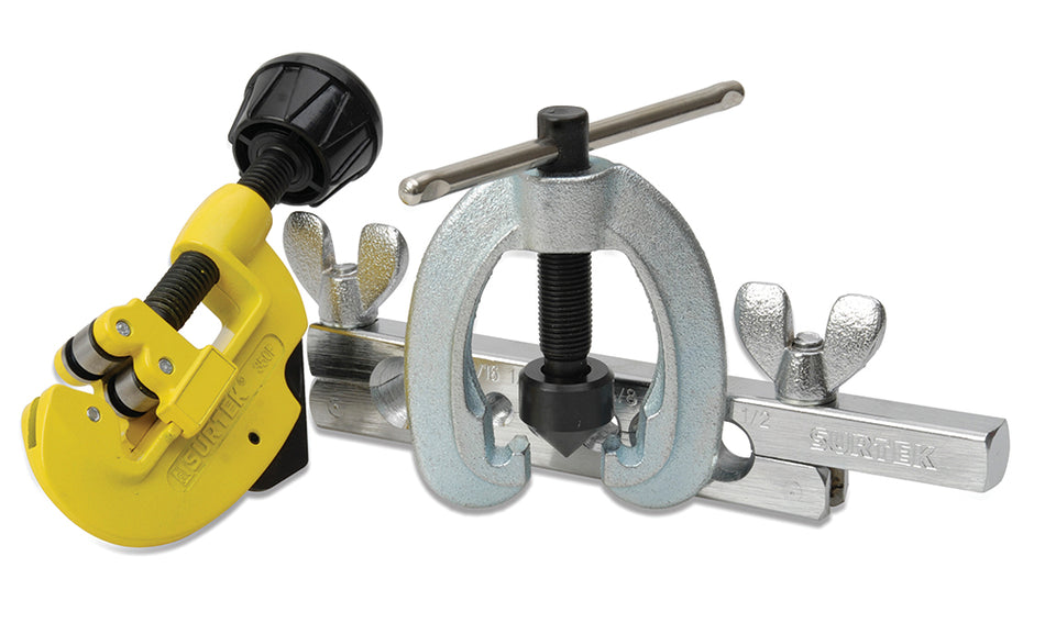 Juego de avellanador, cortatubos y prensa ajustable de 3/16" a 5/8", 3 piezas Surtek 349F