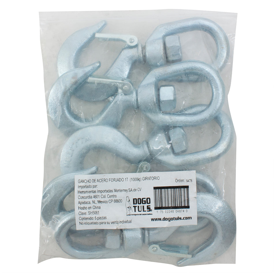 GANCHO DE ACERO FORJADO 1TON GIRATORIO DOGOTULS SH5081