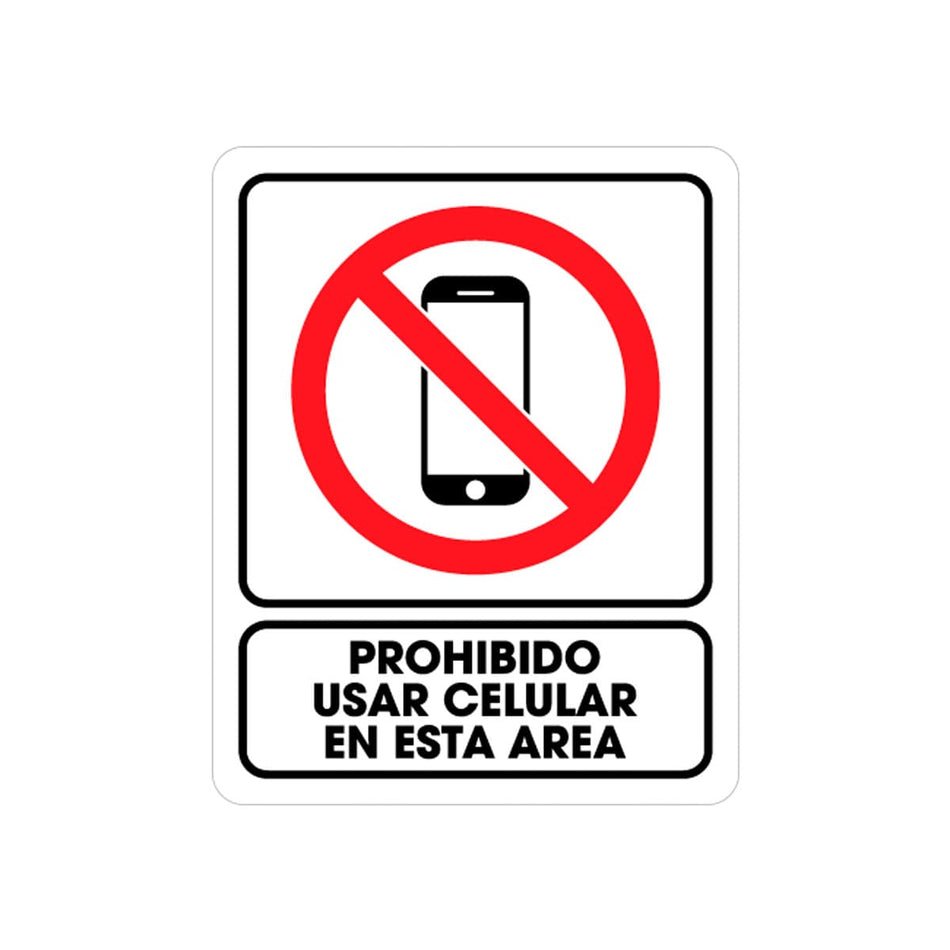 SEÑALAMIENTO PROHIBIDO USO CELULAR 25 X