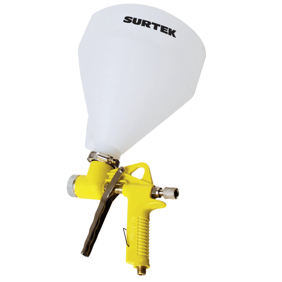 Pistola para pintar texturizados con alimentacion de gravedad, capacidad 5000 ml, 72 PSI Surtek PTX1