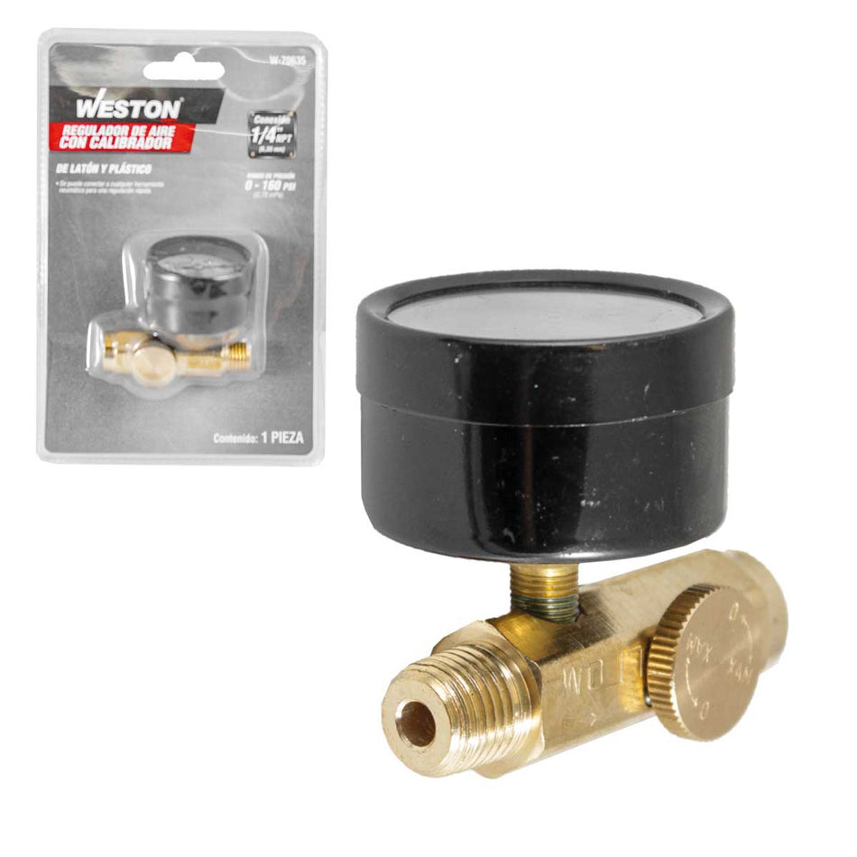 REGULADOR DE AIRE CON CALIBRADOR 1/4 NPT