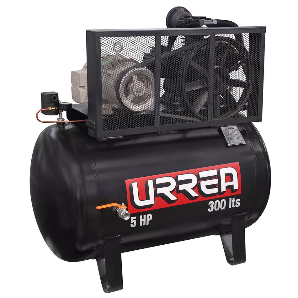 Compresor de aire eléctrico de banda 300L, 5HP, 220V - 440V Urrea COMP9503