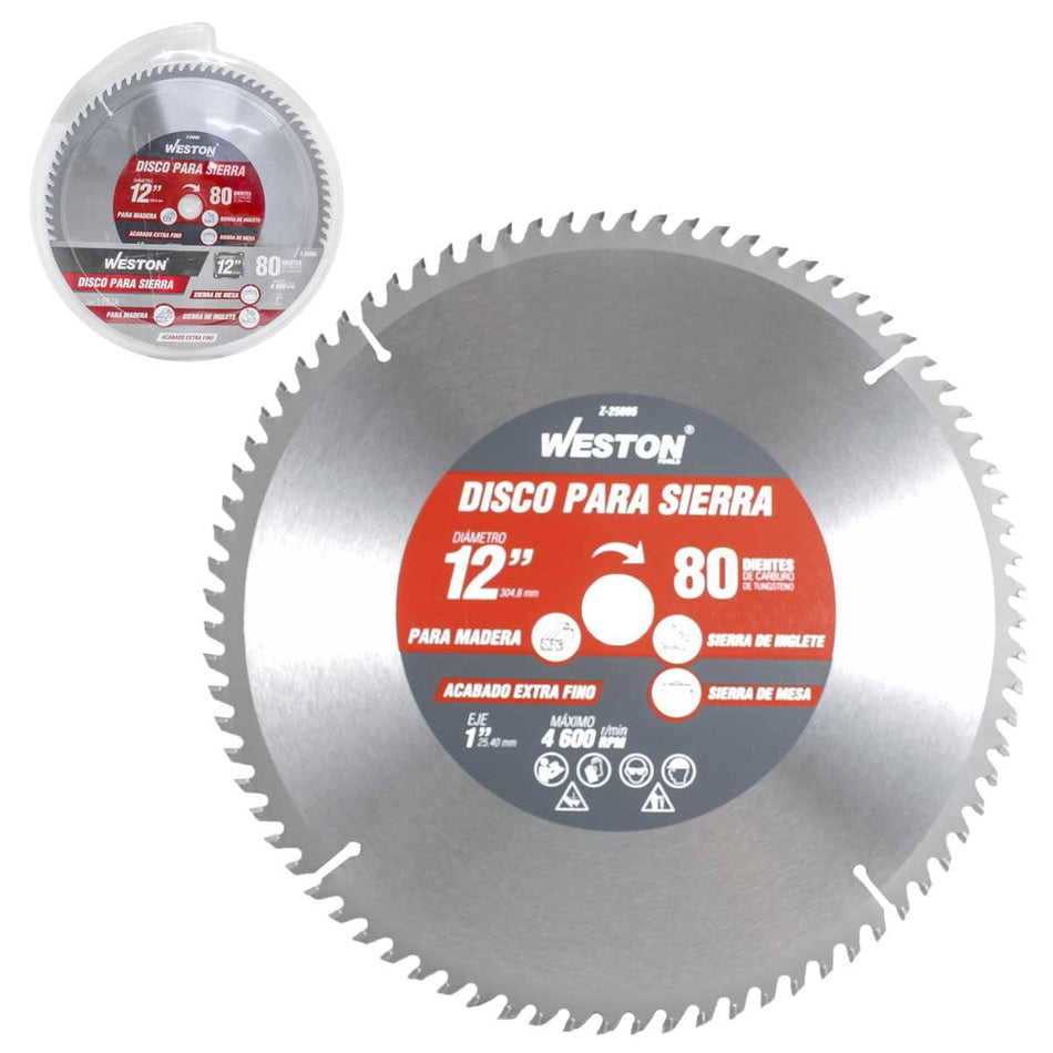 DISCO PARA SIERRA CIRCULAR P/MADERA 12 X