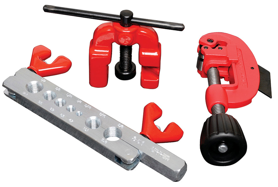 Juego de avellanador, cortatubos y prensa ajustable de 3/16" a 5/8", 3 piezas Urrea 349