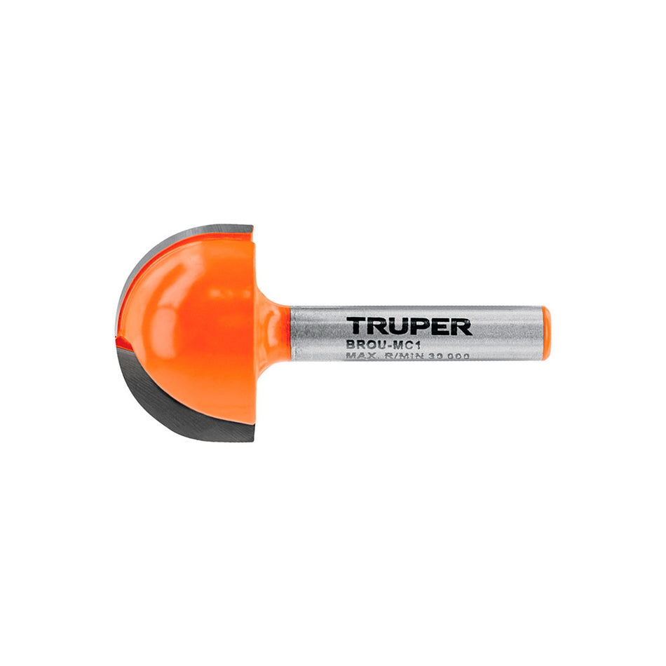 Broca para router, media caña, 1'