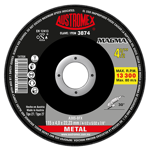 Disco abrasivo de 115 x 4.0 x 22.23 mm p