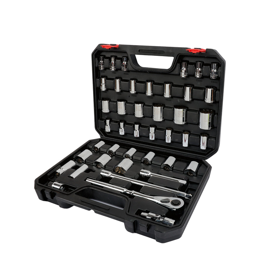 Juego de dados y accesorios cuadro de 1/2" combinado, 42 piezas Urrea 5400CB