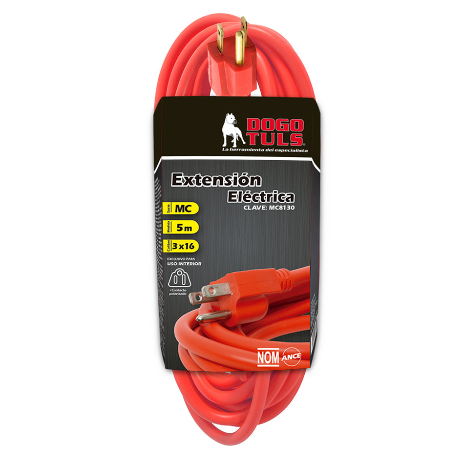 EXTENSION ELECTRICA 3x16 5 MTS USO RUDO DOGOTULS MC8130