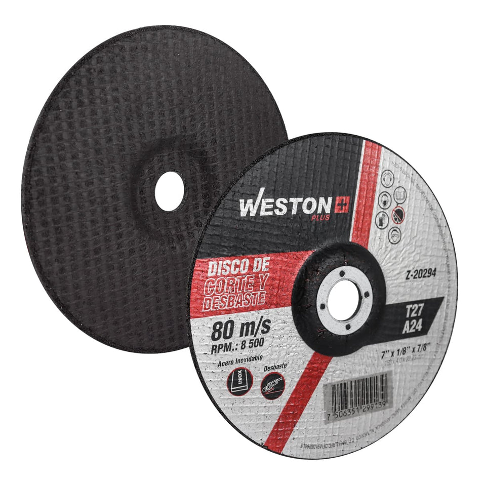 DISCO D/CORTE Y DESBASTE P/INOXIDABLE 7