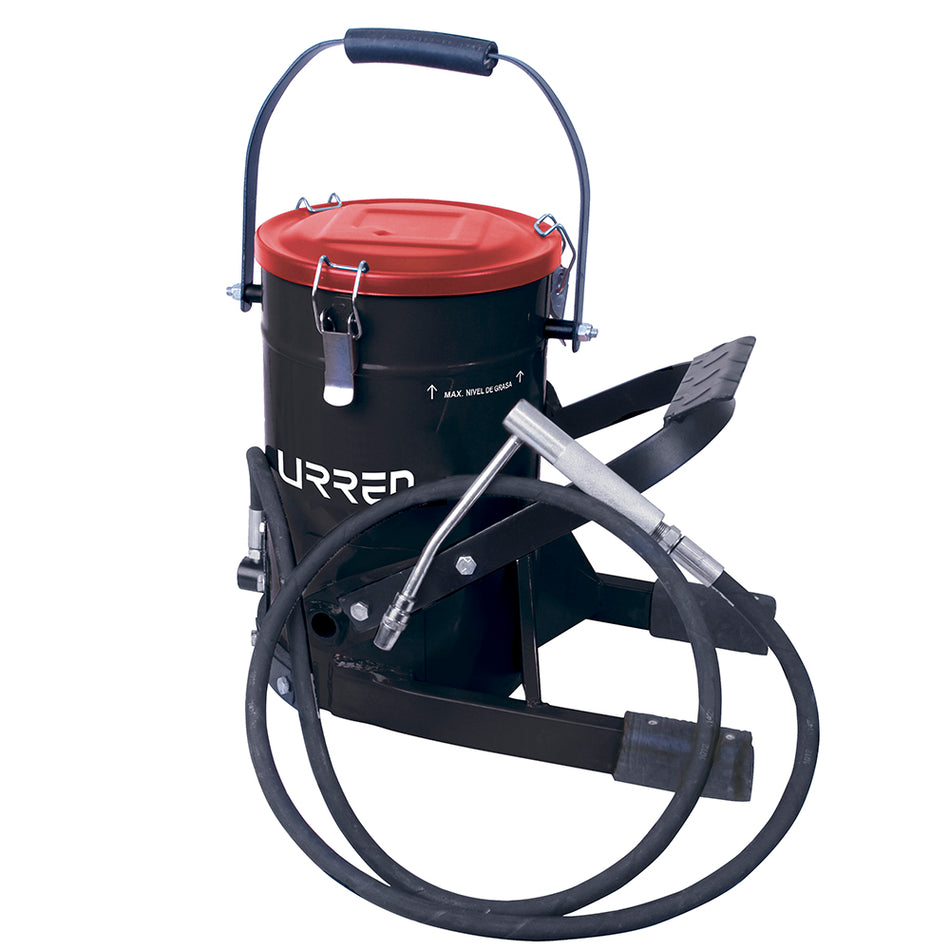 Inyector de grasa con cubeta de alta presión con pedal de 10 kg, 8,700 PSI Urrea 23623