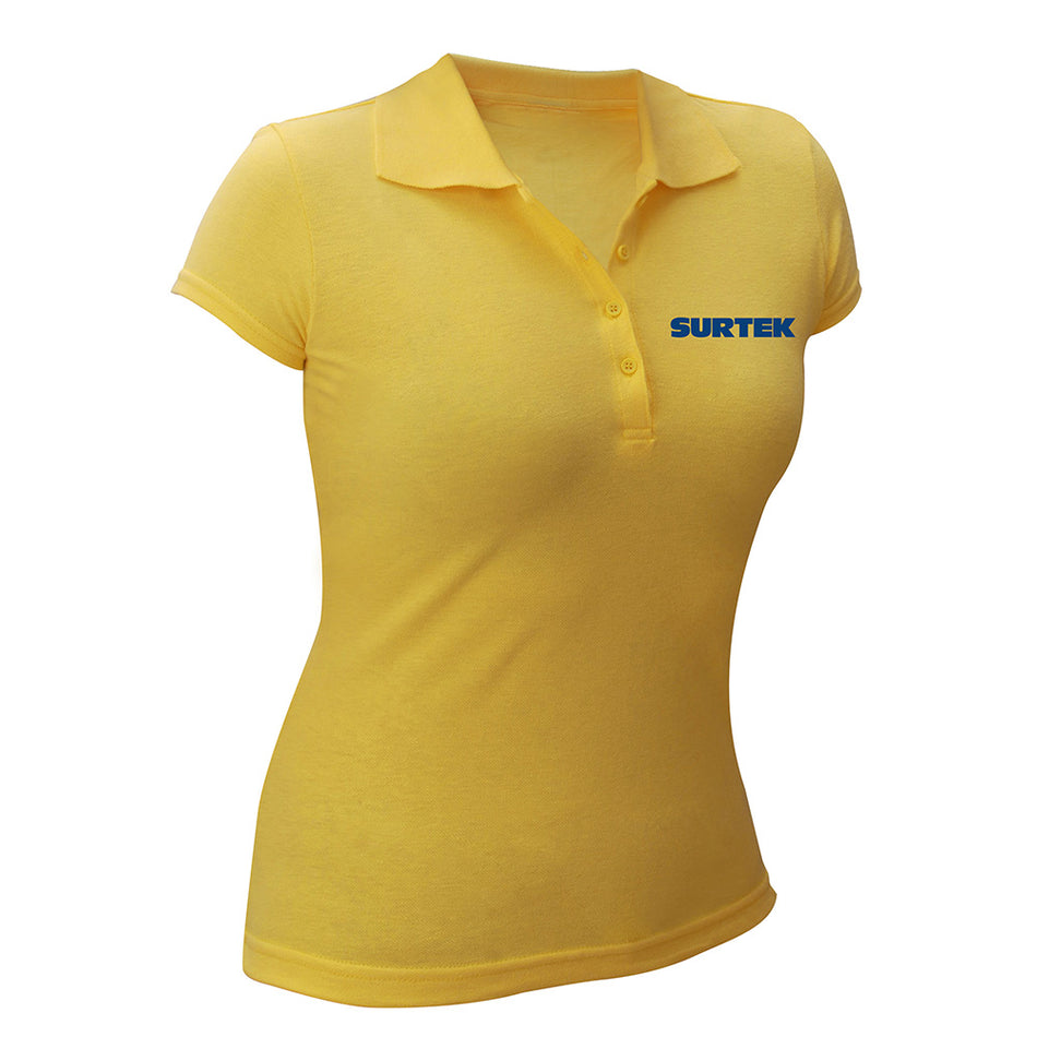 Playera tipo polo para dama color amarillo talla M Surtek SPODAM