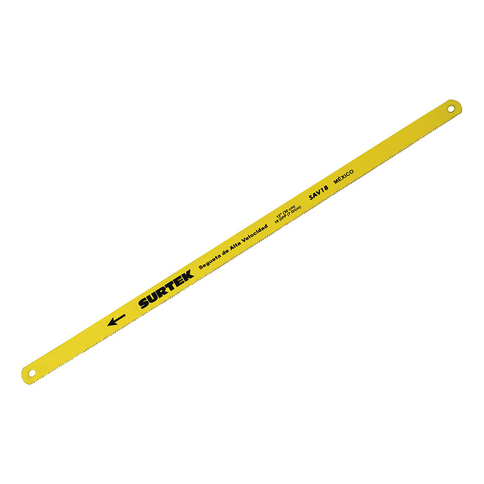 Segueta de acero alta velocidad 12", 18 DPP, 10 piezas Surtek SAV18