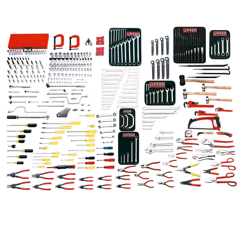 Juego maestro industrial combinado 398 piezas, sin gabinete Urrea 99520