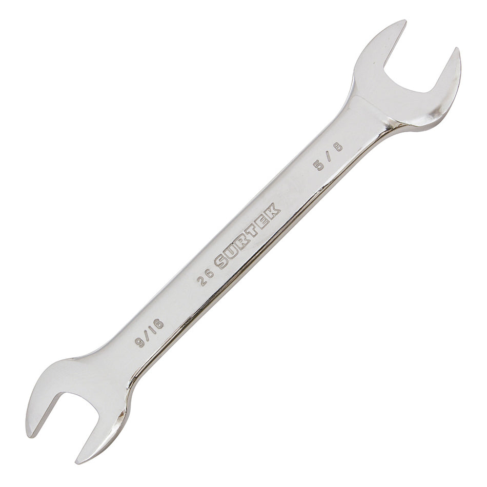 Llave española pulido espejo en pulgadas, 9/16" x 5/8" Surtek 26