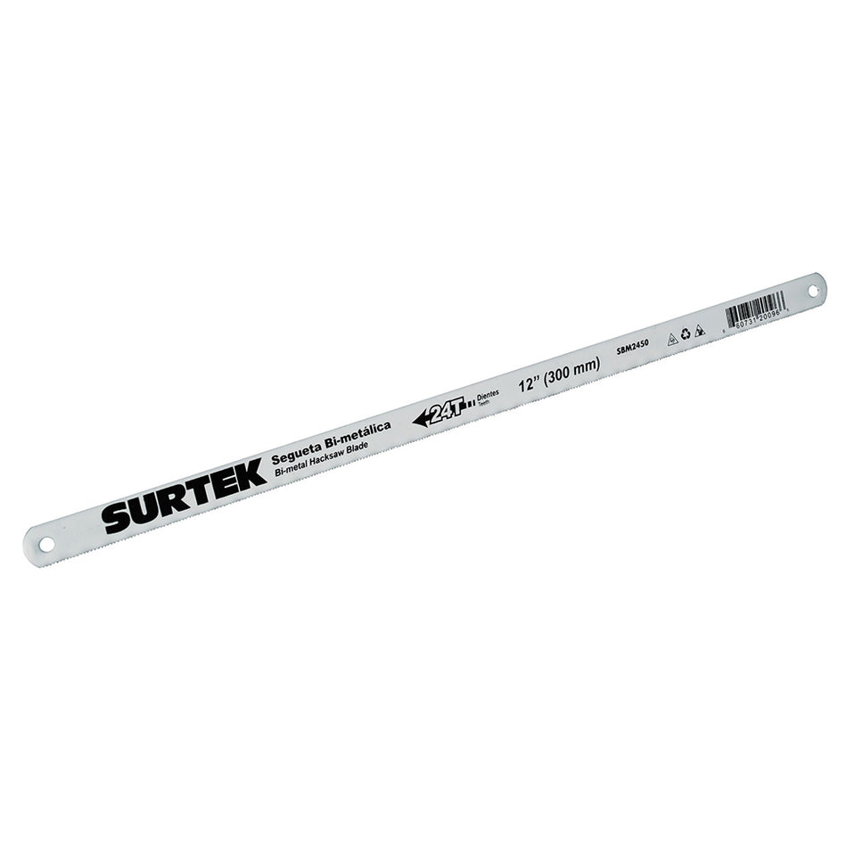 Segueta bimetálica de 12", 24 DPP, 50 piezas Surtek SBM2450
