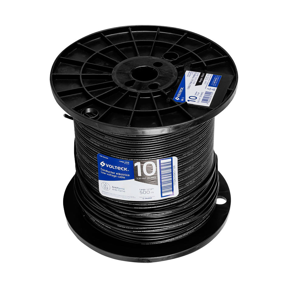 Metro de cable THHW-LS 10 AWG negro en c