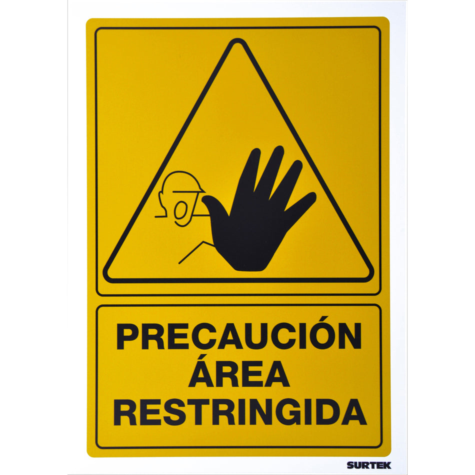 Señal "Precaución área restringida" Surtek SES34