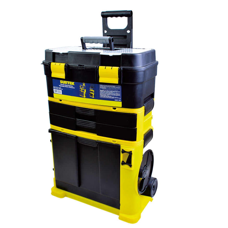 Organizador plástico móvil 12" x 19" 3 secciones Surtek 125105