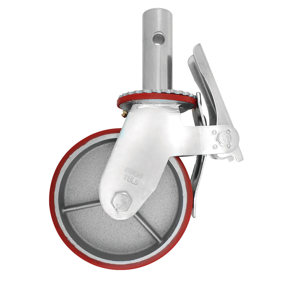 RODAJA ANDAMIO FIERRO Y PU GIRA FRENO 6" DOGOTULS ZF5154