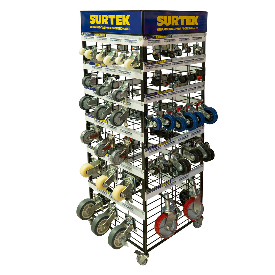 Rack con ruedas y rodajas, 172 piezas Surtek RRUEDC