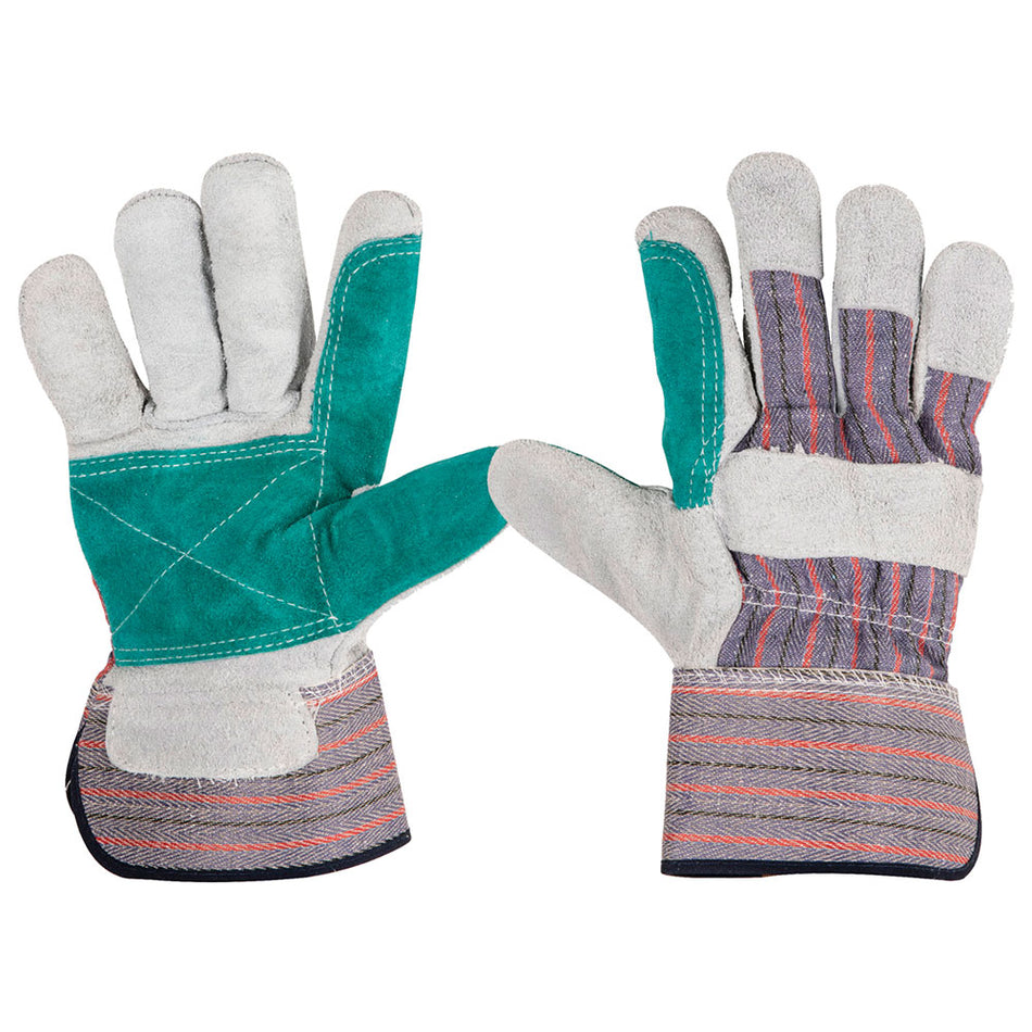 Guantes de carnaza y loneta con refuerzo