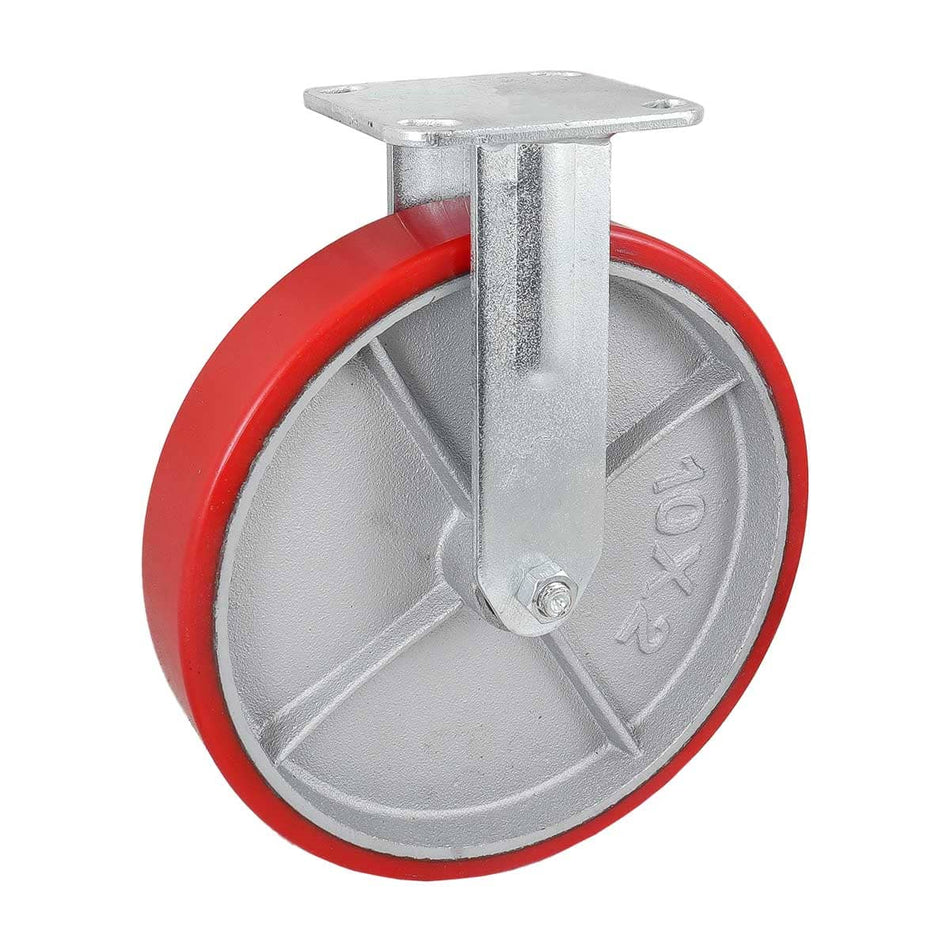 RODAJA FIERRO VACIADO C/PU FIJA ROJA 10X