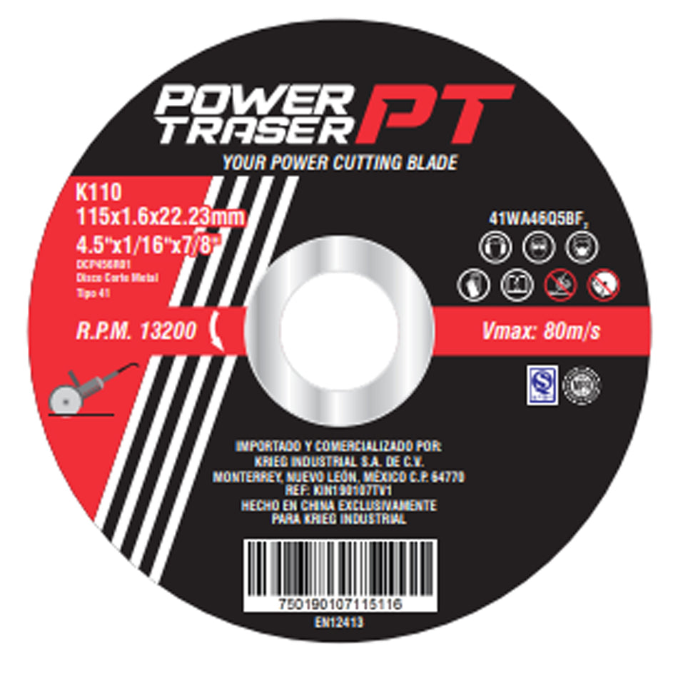 DISCO CORTE POWERTRASER 4-1/2" X 1/16"