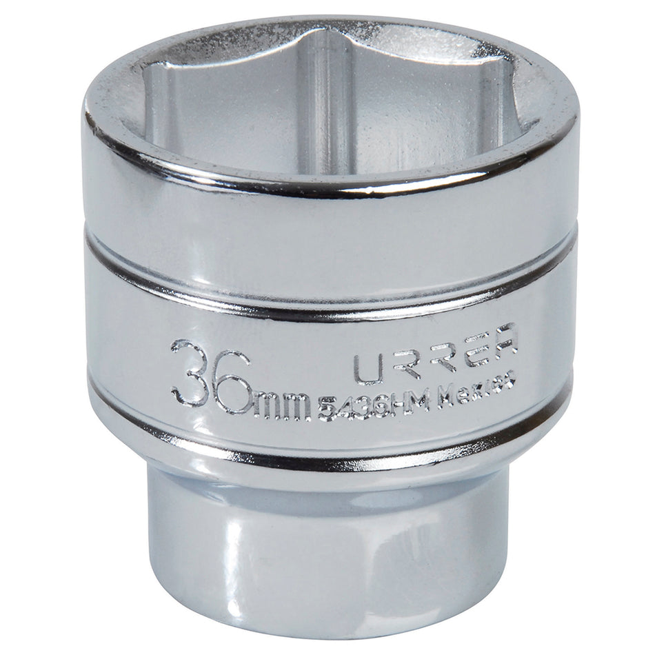 Dado cuadro de 1/2", 6 puntas, métrico, 36 mm Urrea 5436HM