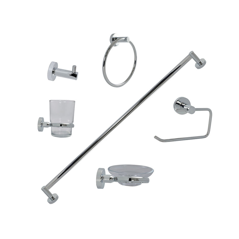 JUEGO DE ACCESORIOS P/BAÑO ACA/CROMO, RU