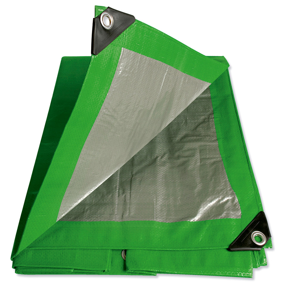 Lona de polietileno color verde con fondo plata, 3.04 x 3.04 m Foy LE10X10V