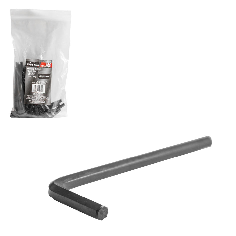 LLAVE HEXAGONAL L CORTA CrV  5/32"Â  (PR