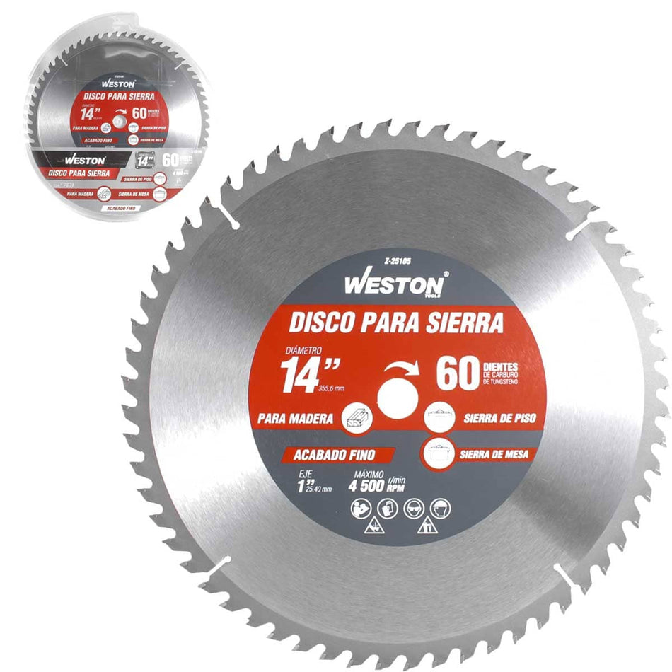 DISCO PARA SIERRA CIRCULAR P/MADERA 14 X