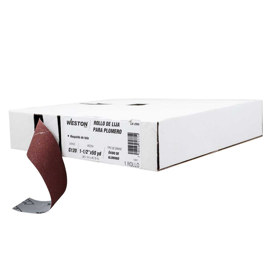 ROLLO DE LIJA P/PLOMERÍA AO 1-1/2" X 50Y