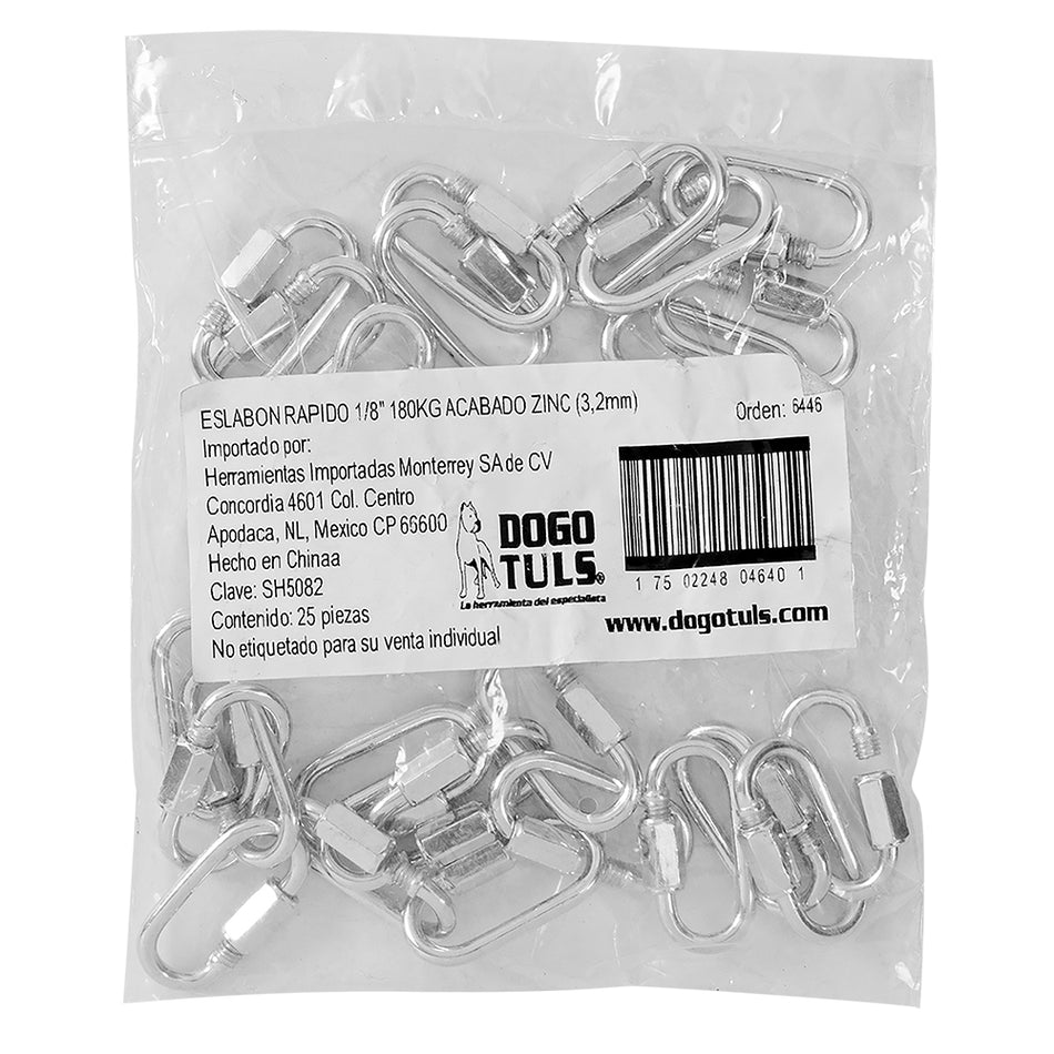 ESLABON RAPIDO 1/8" 180KG ACABADO ZINC DOGOTULS SH5082